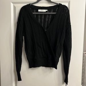 Black wrap sweater